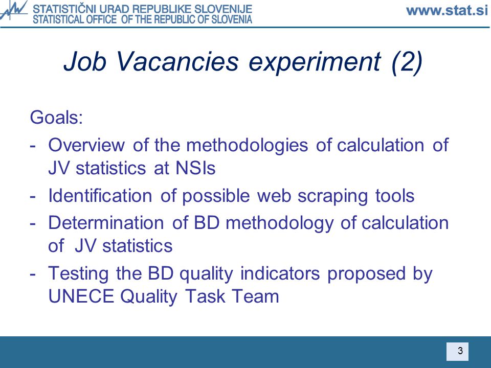 Job Vacancies Experiment Boro Nikić Satellite workshop on Big Data, NTTS  ppt download