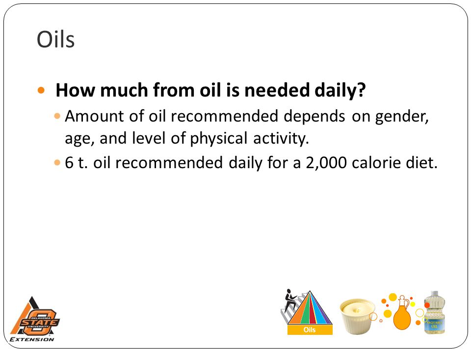 Oils How much from oil is needed daily.