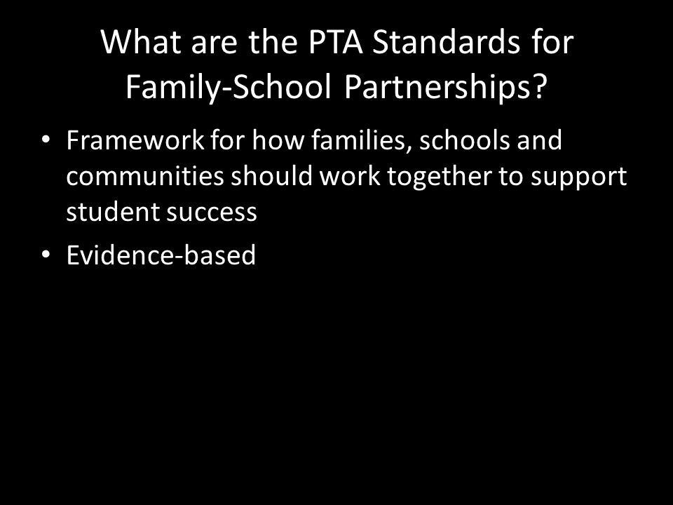 What are the PTA Standards for Family-School Partnerships.
