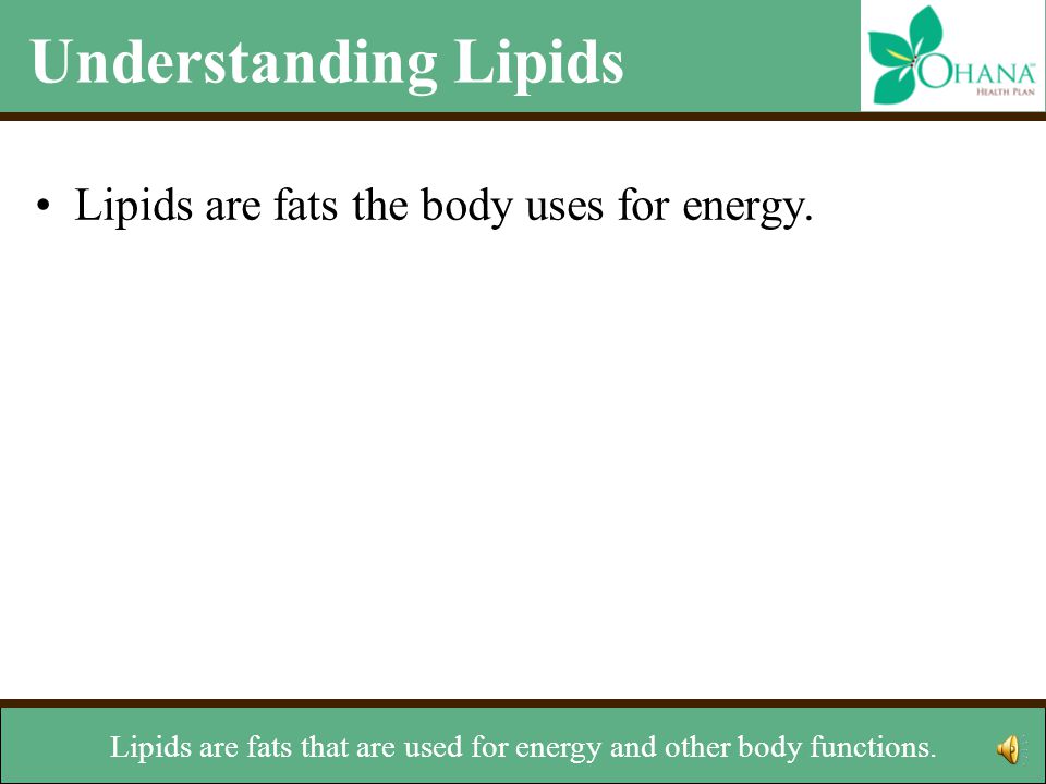 Overview Understanding lipids Types of cholesterol Measuring lipid levels Controlling lipid levels Summary Resources plus additional resources to help lower or maintain healthy lipid levels.