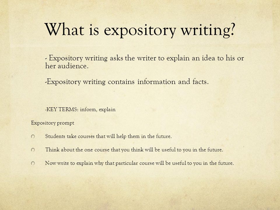 What is expository writing.