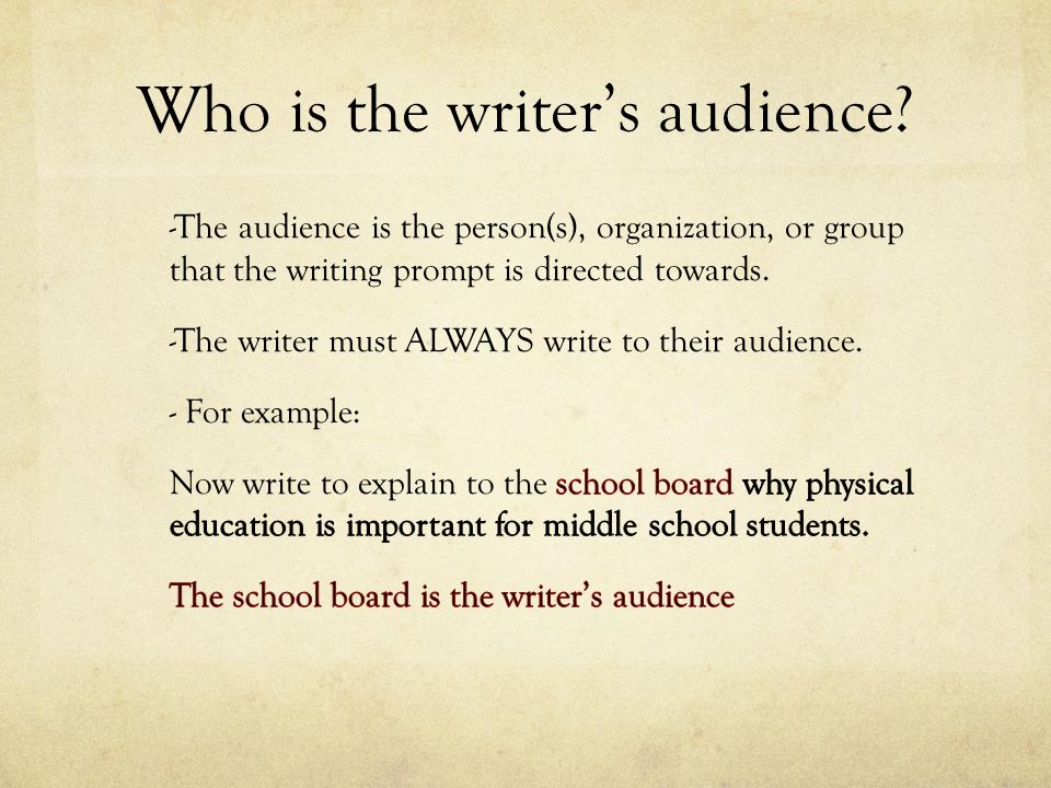Who is the writer’s audience