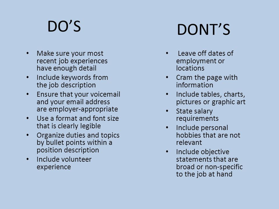 the do s and don ts of building a resume kasi lavely recruiter