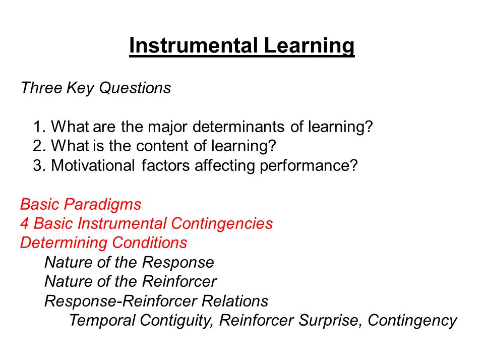 Lectures 14: Instrumental Conditioning (Basic Issues) Learning, Psychology  5310 Spring, 2015 Professor Delamater. - ppt download