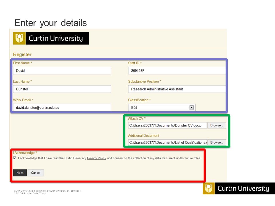 Curtin University is a trademark of Curtin University of Technology CRICOS Provider Code 00301J Enter your details