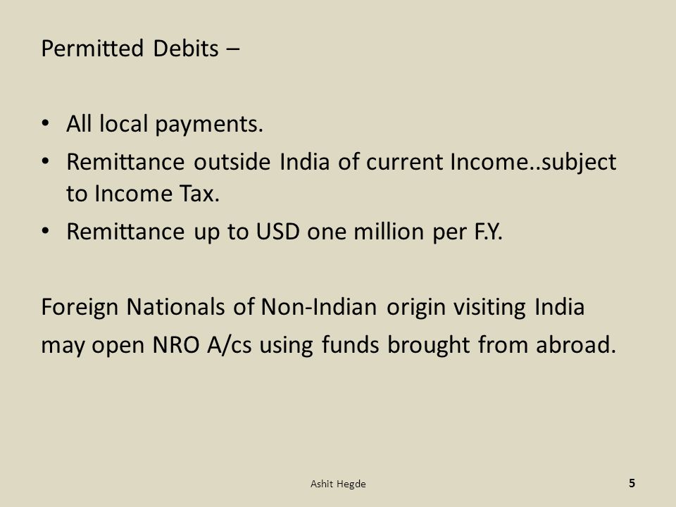 Permitted Debits – All local payments.