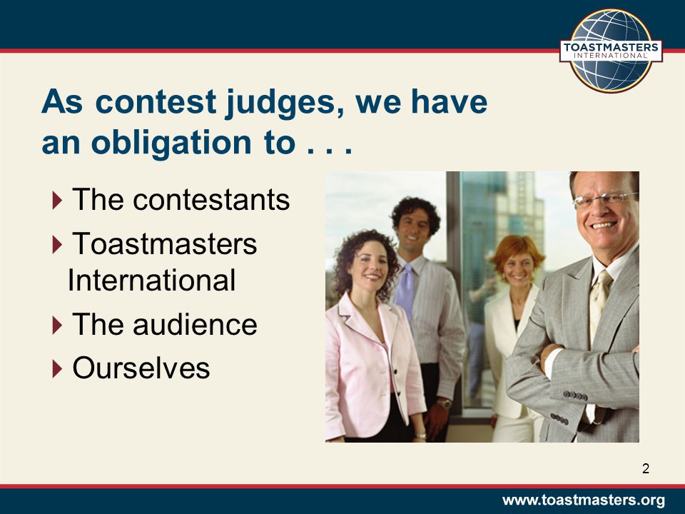 As contest judges, we have an obligation to...