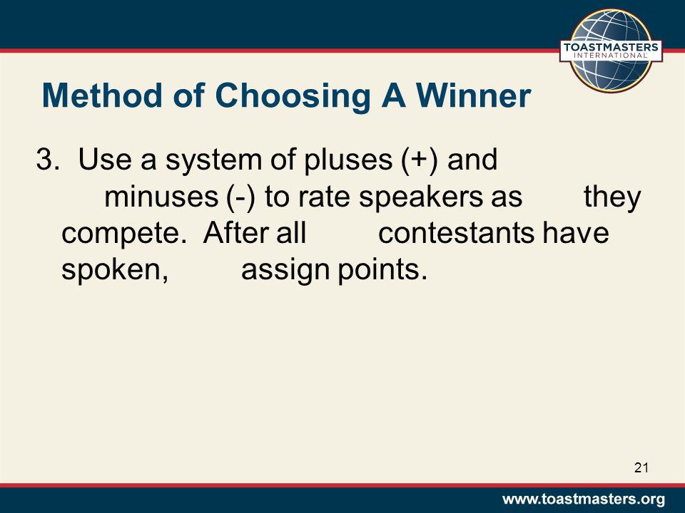 Method of Choosing A Winner 3.