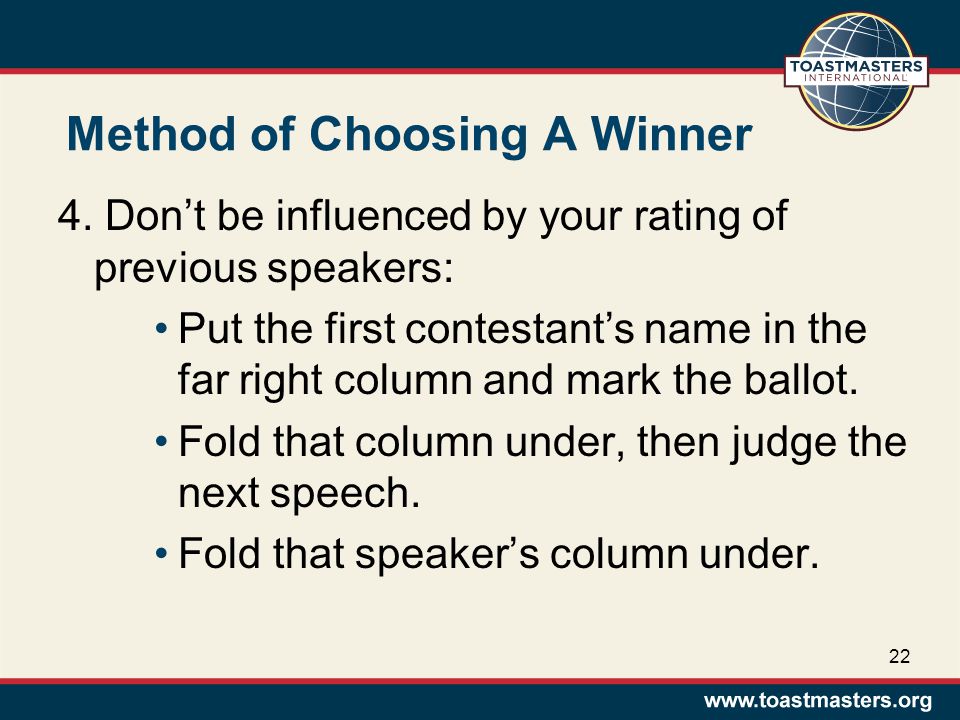 Method of Choosing A Winner 4.
