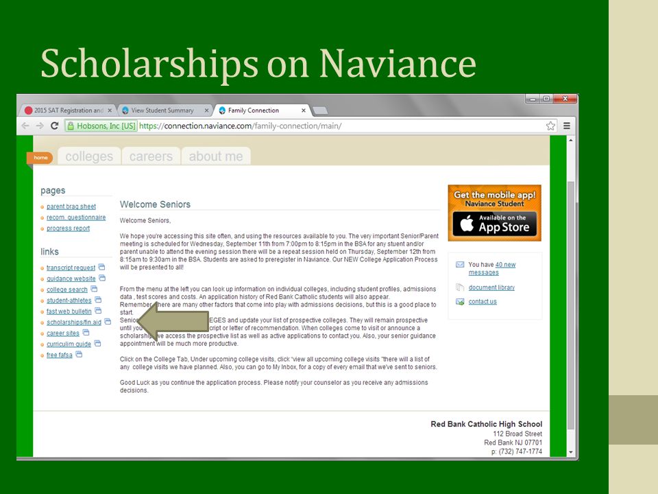 Scholarships on Naviance