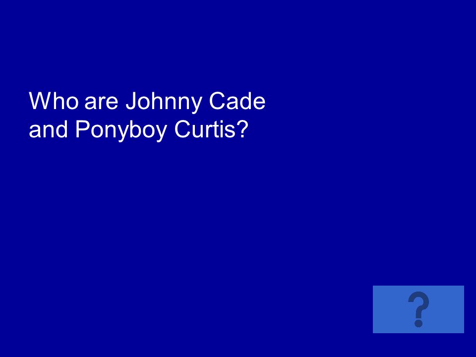 Who are Johnny Cade and Ponyboy Curtis