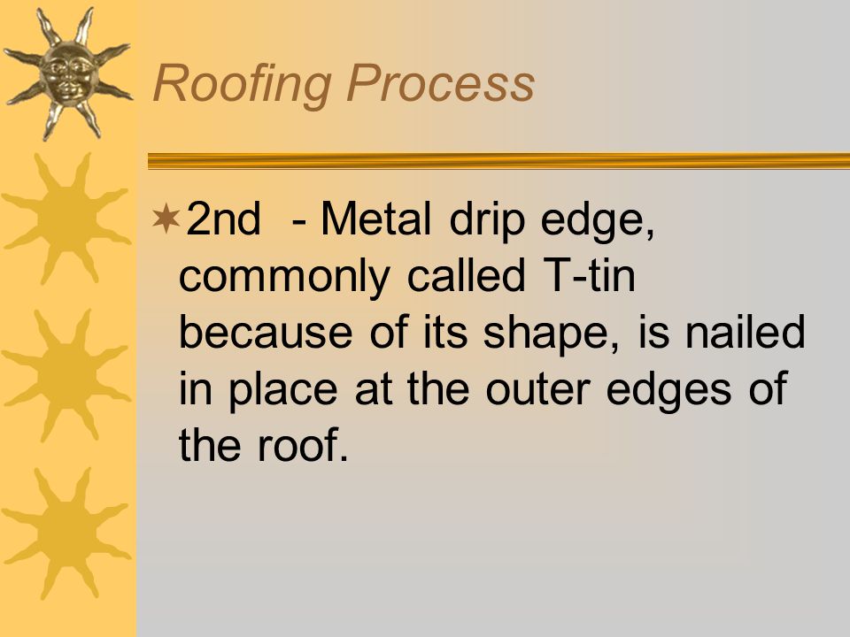 The Roofing Process  1st - H-clips are metal brackets shaped like an H installed between each set of rafters where two pieces of sheeting meet.