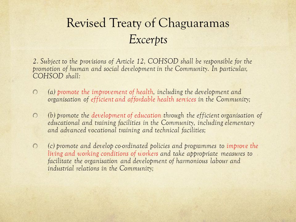 Revised Treaty of Chaguaramas Excerpts 2.
