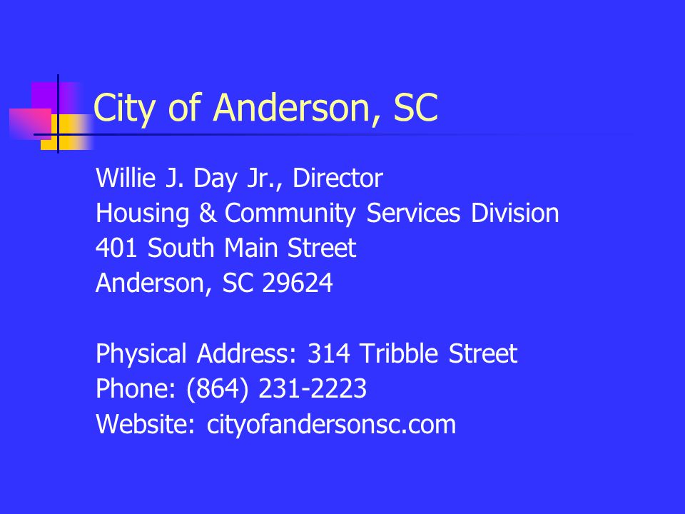 City of Anderson, SC Willie J.