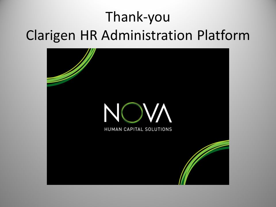 Thank-you Clarigen HR Administration Platform