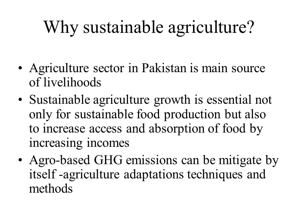 Why sustainable agriculture.