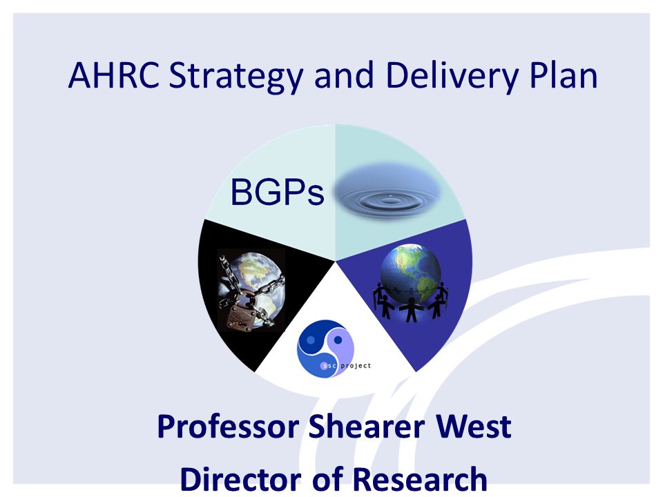 AHRC Strategy and Delivery Plan Professor Shearer West Director of Research