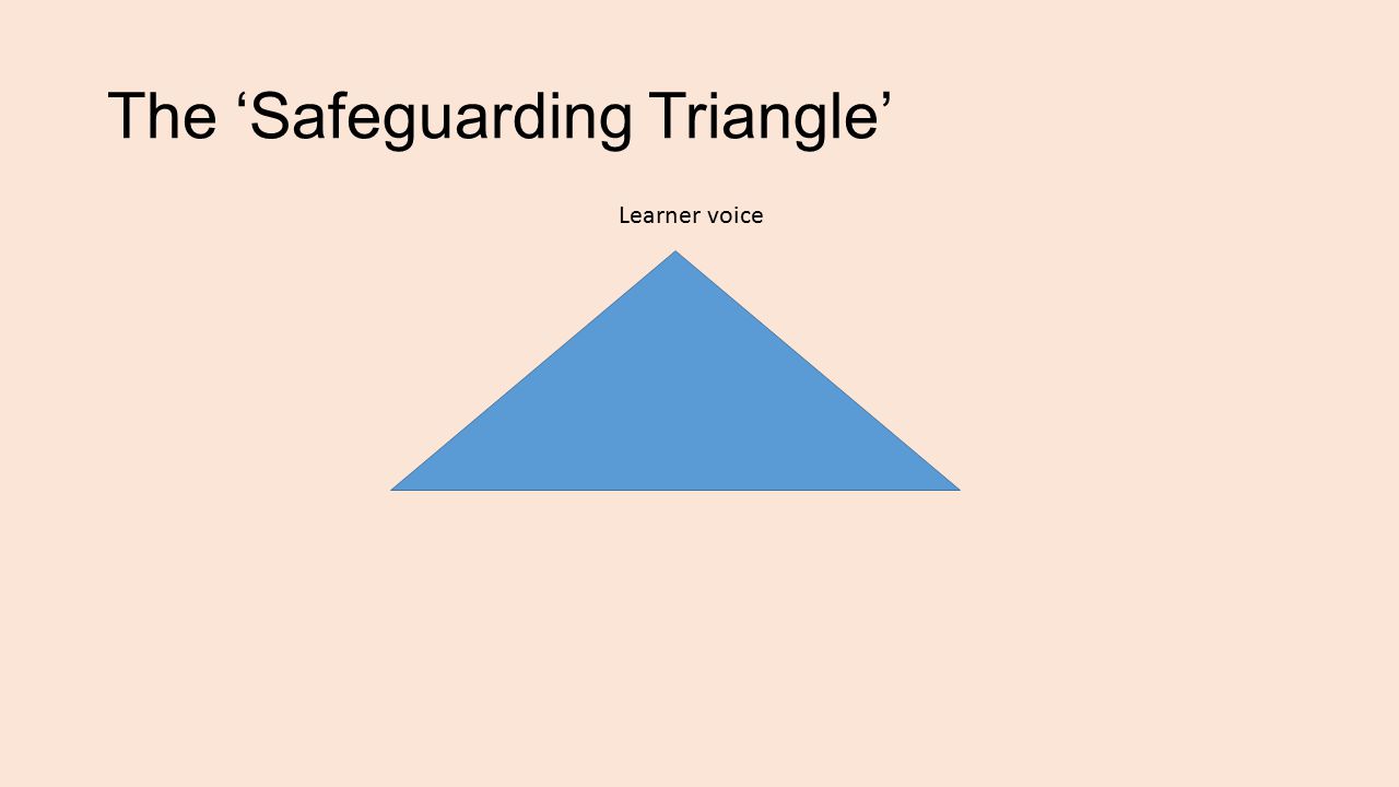 The ‘Safeguarding Triangle’ Learner voice