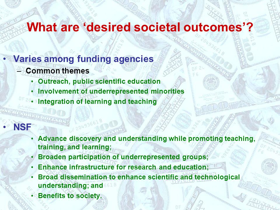 What are ‘desired societal outcomes’.