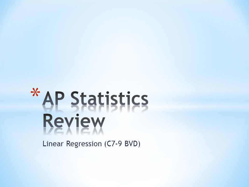 Linear Regression (C7-9 BVD)