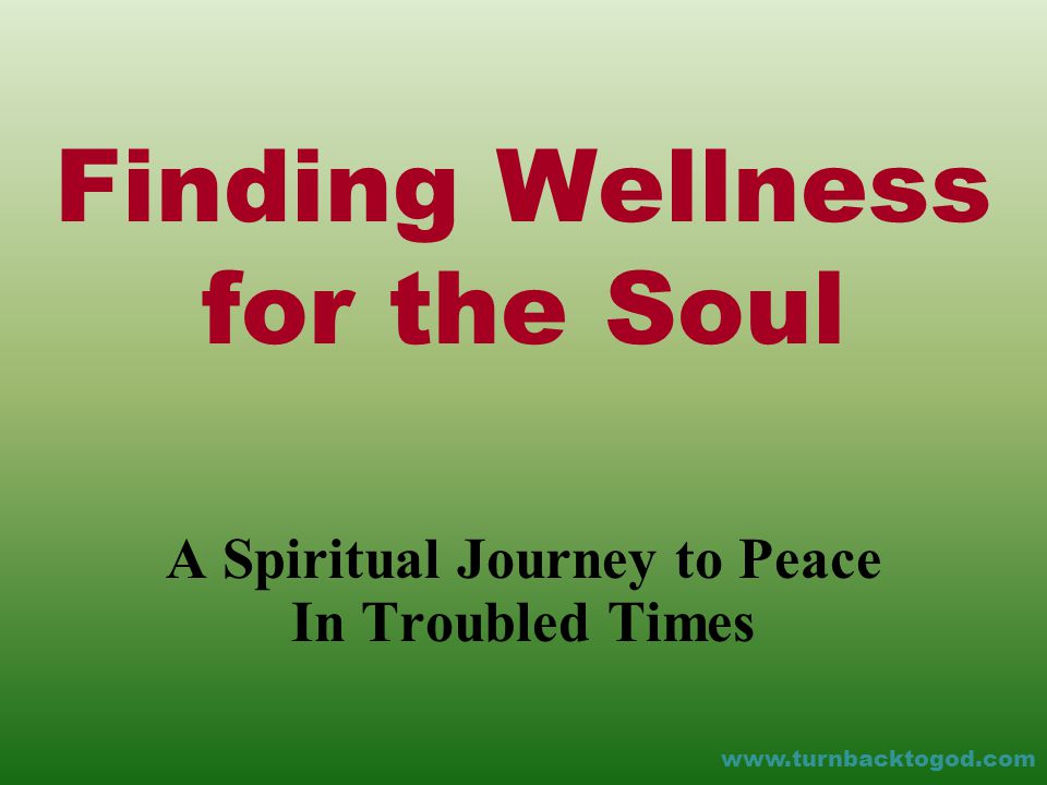 Finding Wellness for the Soul A Spiritual Journey to Peace In Troubled Times