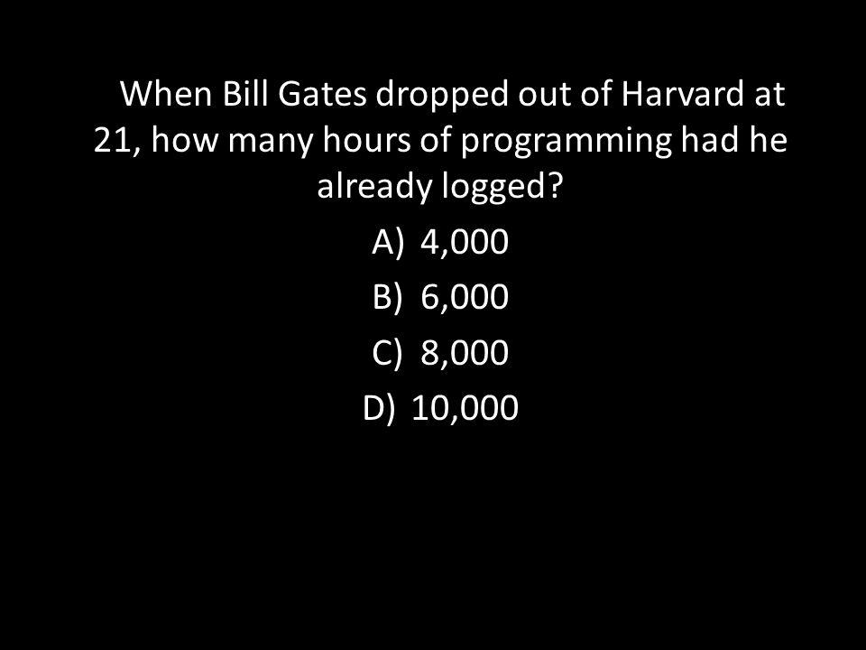 When Bill Gates dropped out of Harvard at 21, how many hours of programming had he already logged.