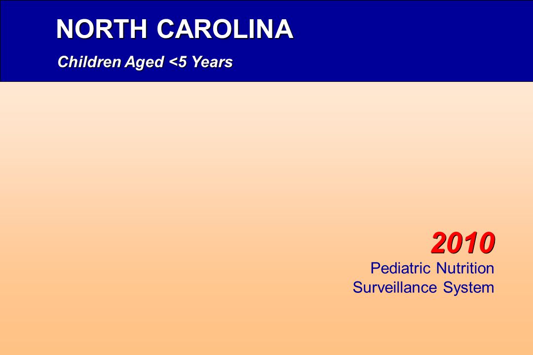 Children Aged <5 Years 2010 NORTH CAROLINA Pediatric Nutrition Surveillance System
