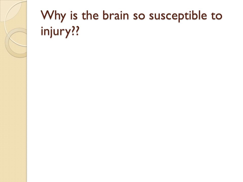 Why is the brain so susceptible to injury