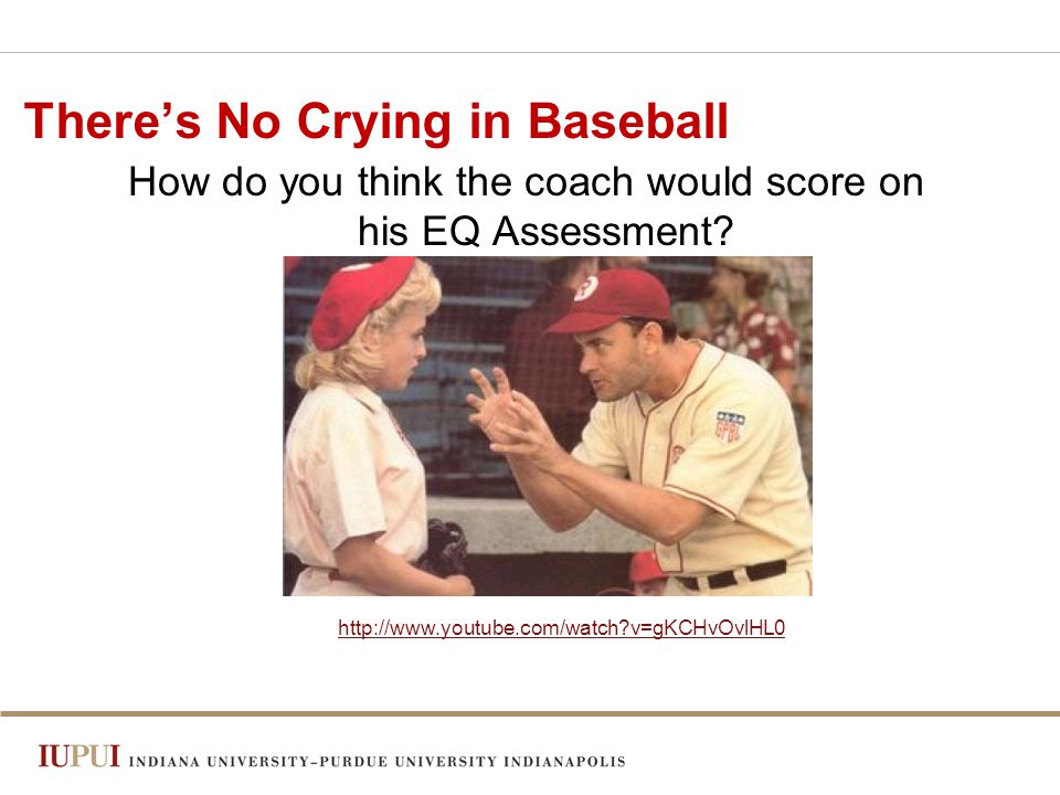 There’s No Crying in Baseball How do you think the coach would score on his EQ Assessment.