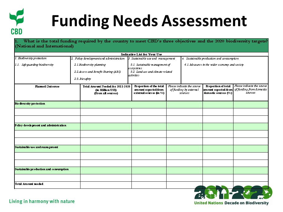 Funding Needs Assessment