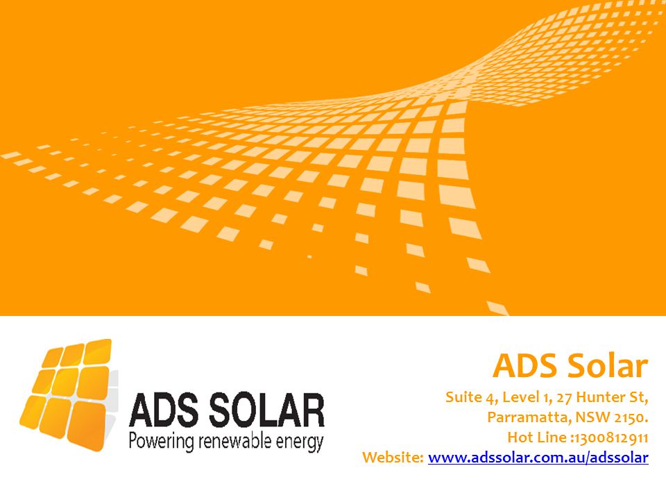 ADS Solar Suite 4, Level 1, 27 Hunter St, Parramatta, NSW 2150.