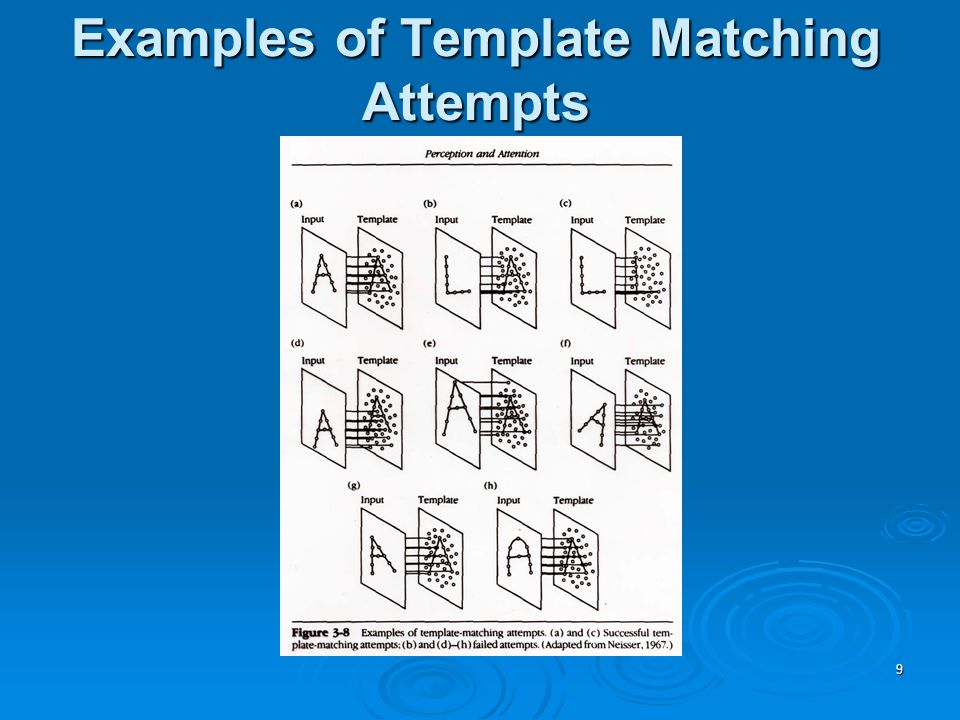9 Examples of Template Matching Attempts