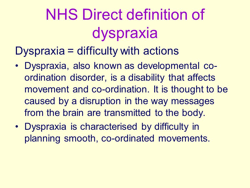 Dyspraxia meaning