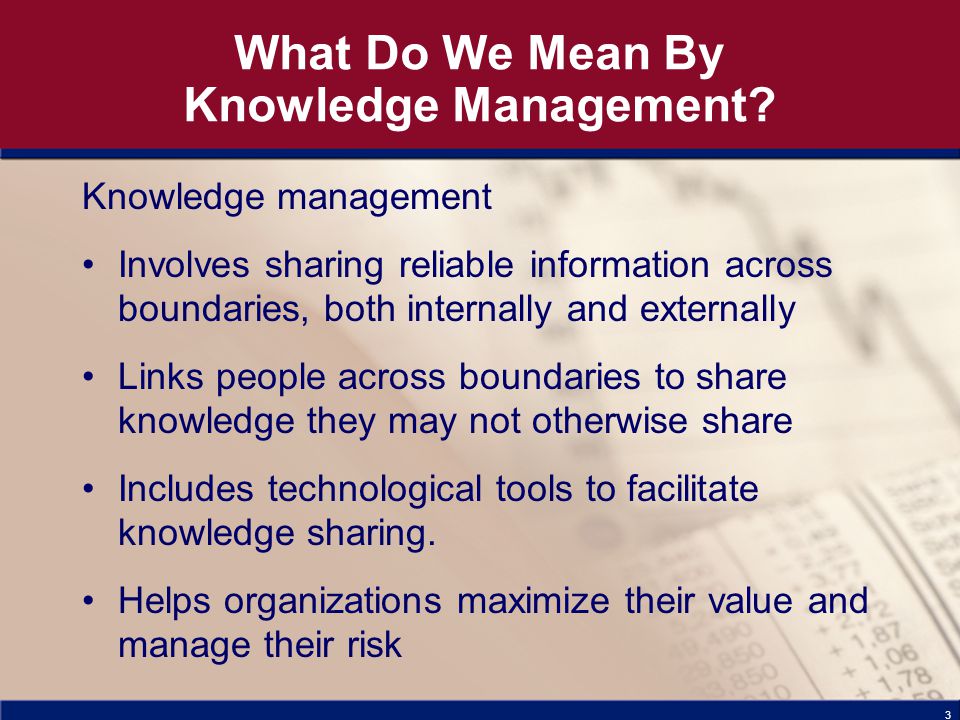 3 What Do We Mean By Knowledge Management.