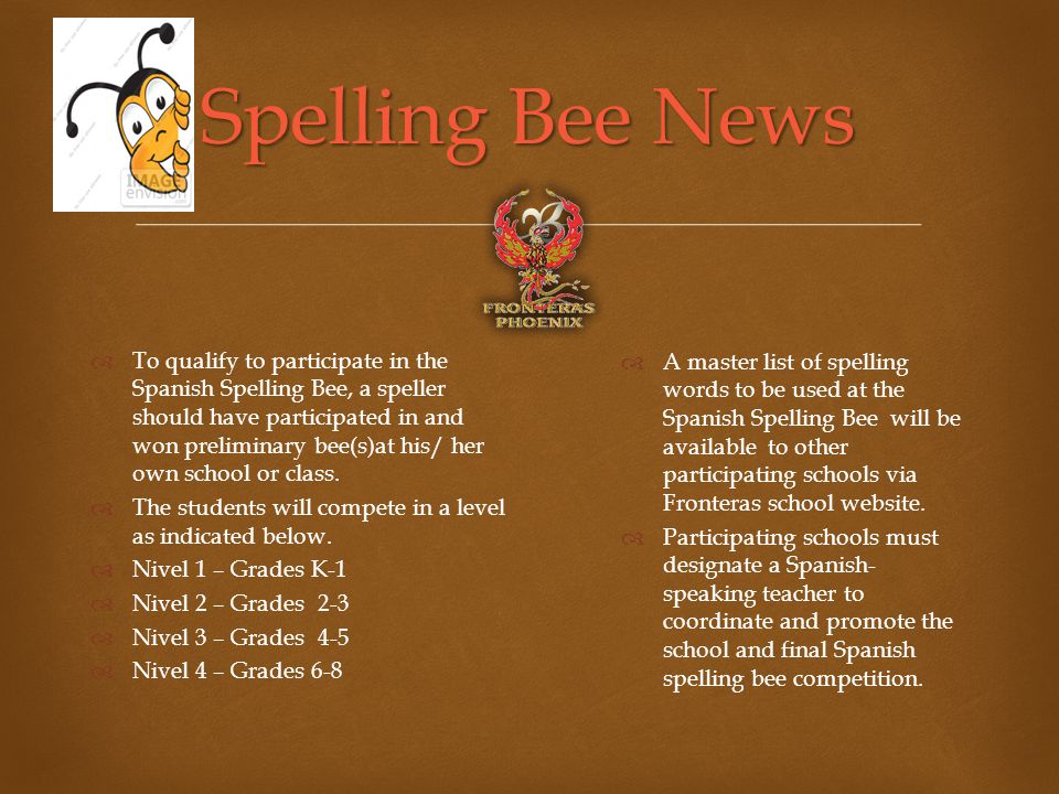 spelling bee news to qualify to participate in the spanish spelling bee a