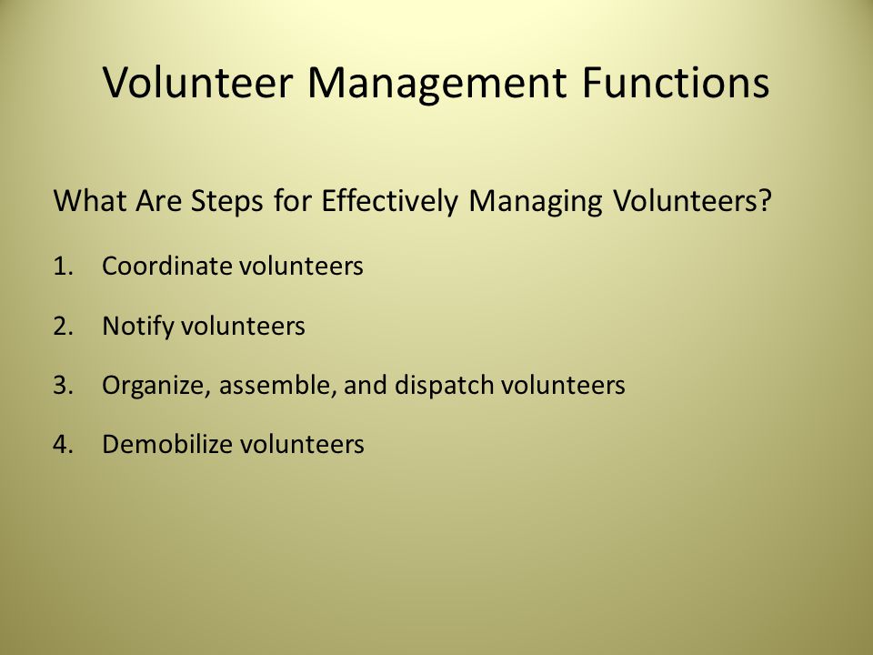Volunteer Management Functions What Are Steps for Effectively Managing Volunteers.