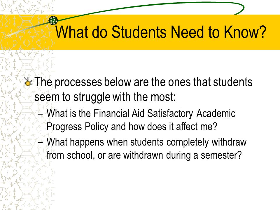 What do Students Need to Know.