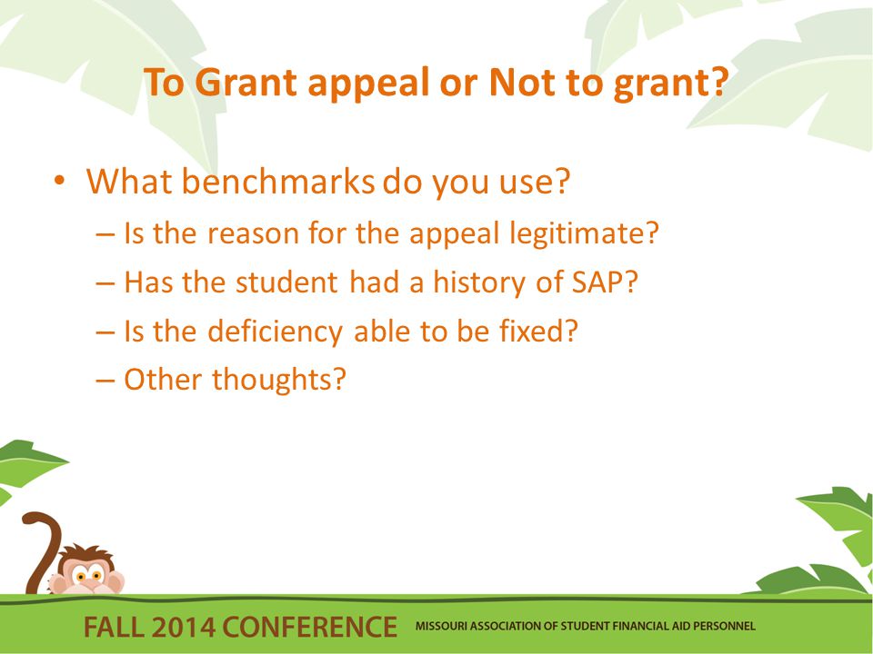 To Grant appeal or Not to grant. What benchmarks do you use.