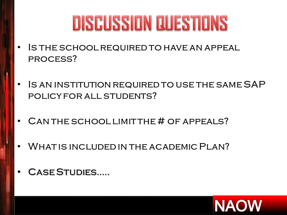Is the school required to have an appeal process.