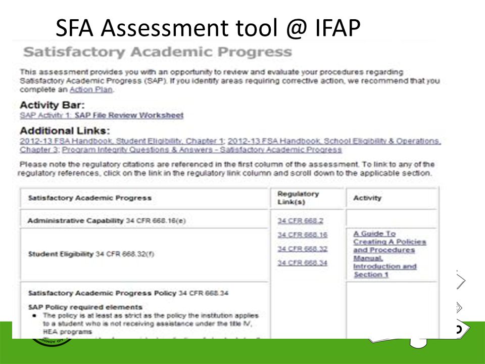 SFA Assessment IFAP
