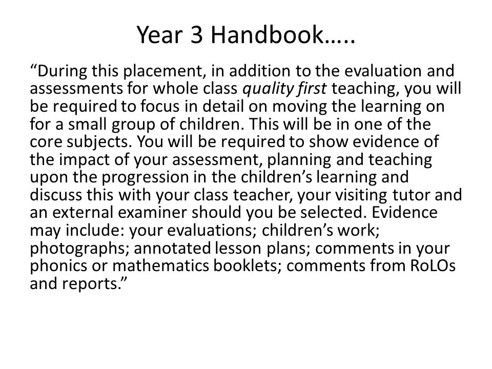 Year 3 Handbook…..