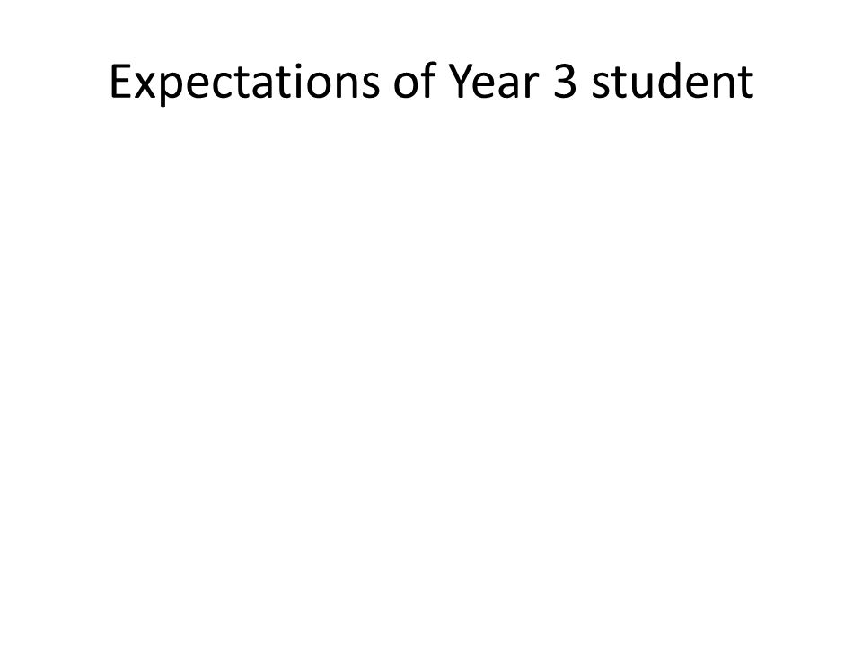 Expectations of Year 3 student