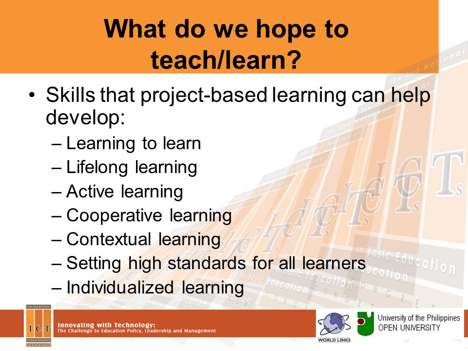 What do we hope to teach/learn.