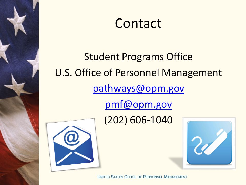 Contact Student Programs Office U.S.