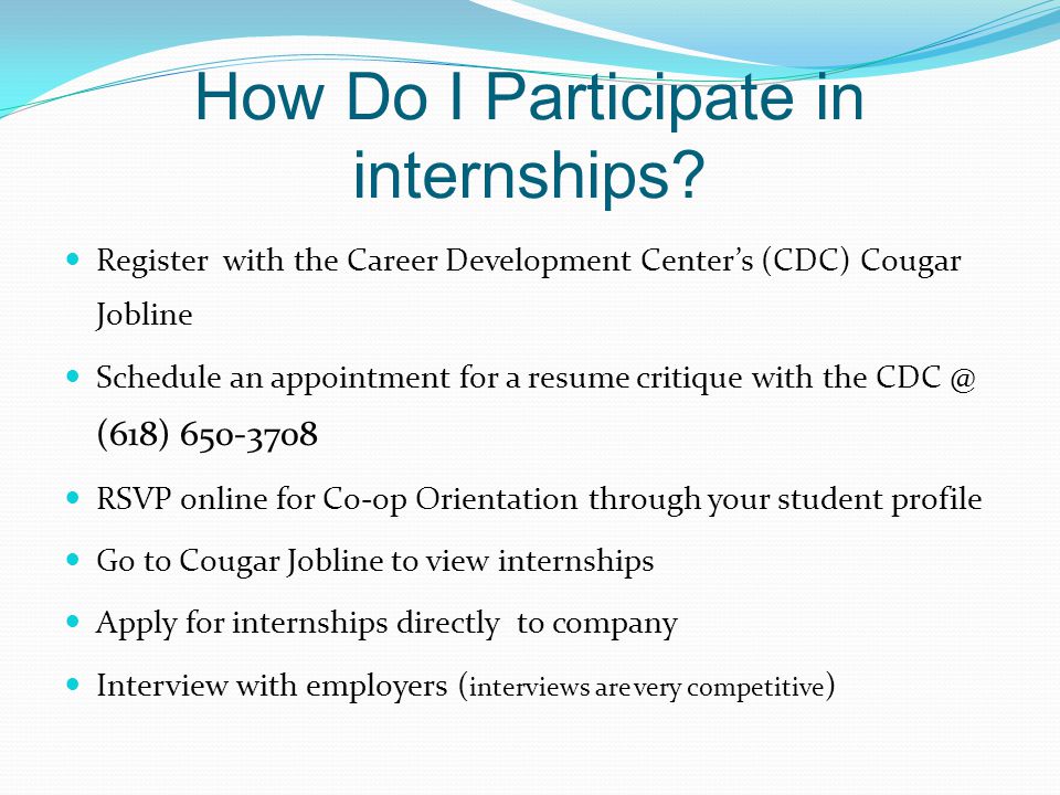 How Do I Participate in internships.