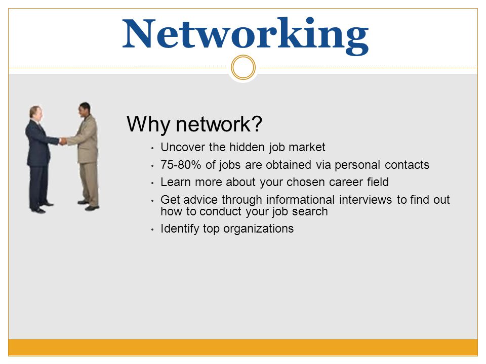 Networking Why network.