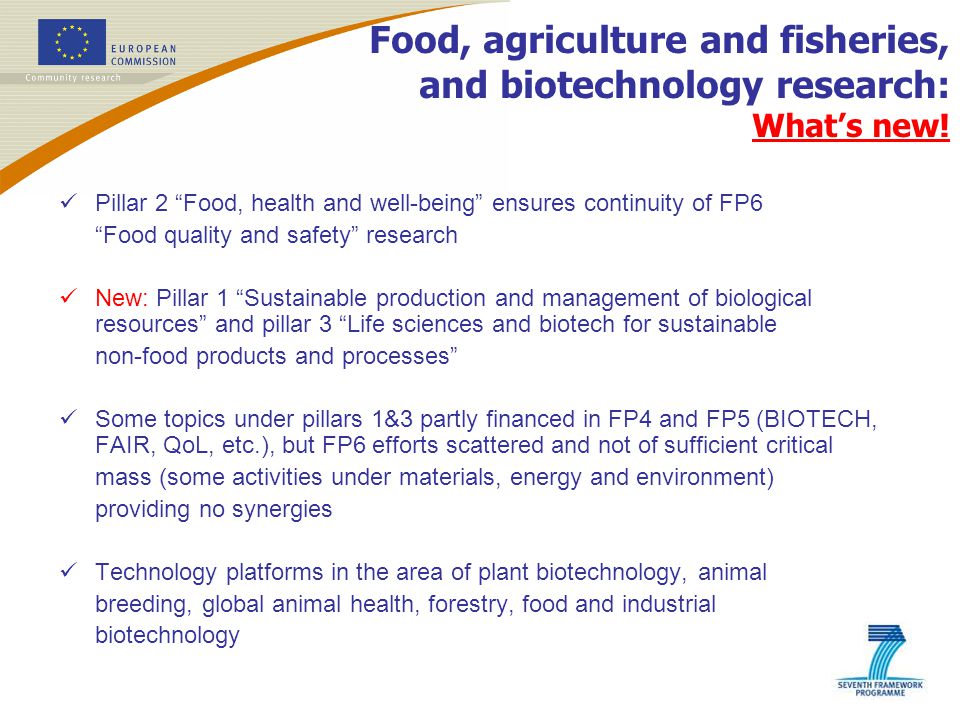 Food, agriculture and fisheries, and biotechnology research: What’s new.