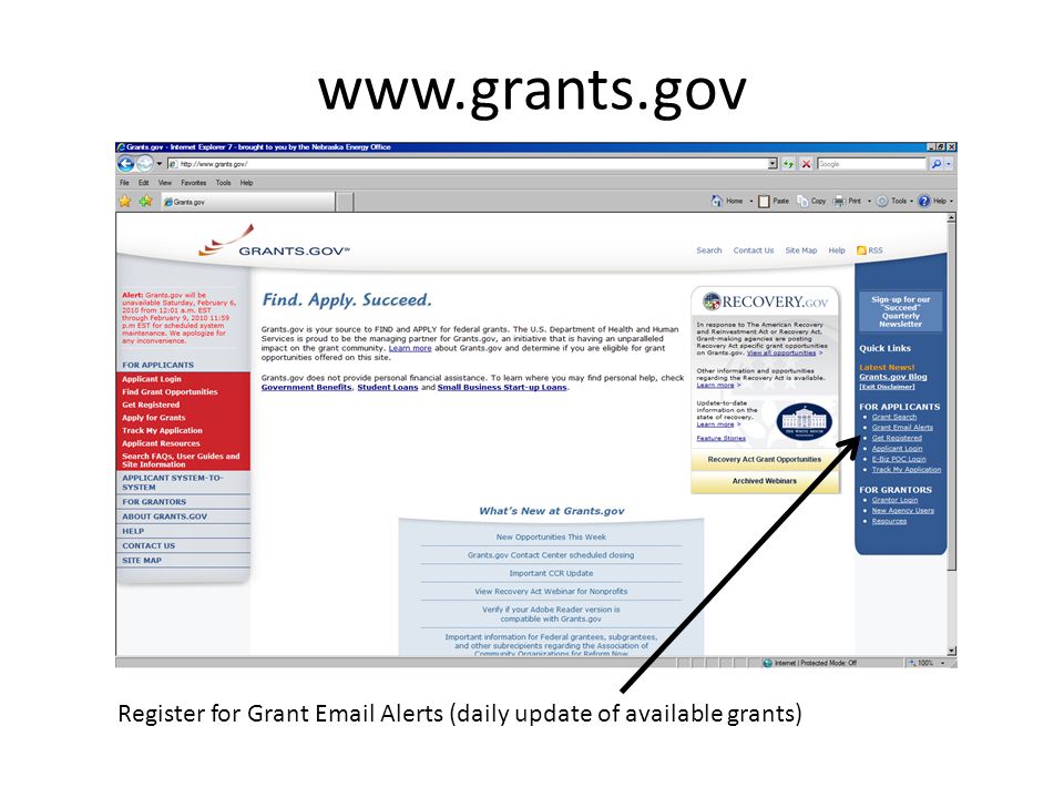 Register for Grant  Alerts (daily update of available grants)