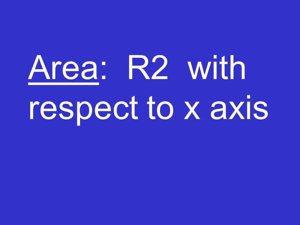 Area: R2 with respect to x axis