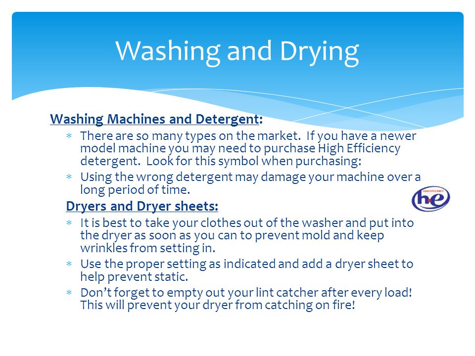 Washing Machines and Detergent:  There are so many types on the market.